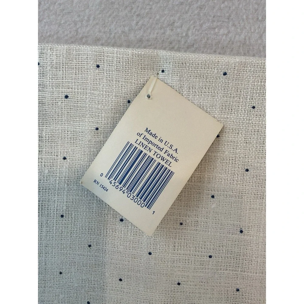 Stevens Linen Kitchen Towel Pink‎ Tulips Blue Bow Dots Vintage Made In USA New